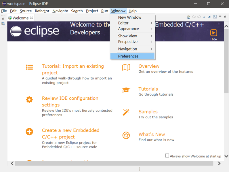 Файл:Eclipse open preferences.png